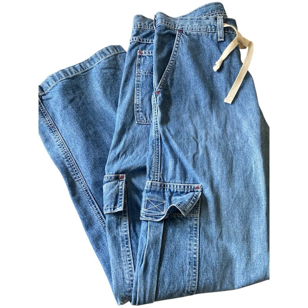 Vintage Abercrombie And Fitch 90s Y2k Cargo Baggy Carpenter Mid Rise Jeans M - Picture 5 of 8